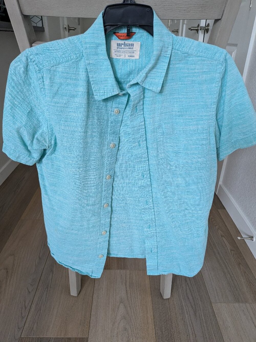 Boys Green Urban Pipeline Button Up Short Sleeve Shirt